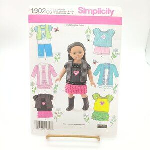 UNCUT Simplicity 1902 Doll Clothes Sewing Pattern 2012